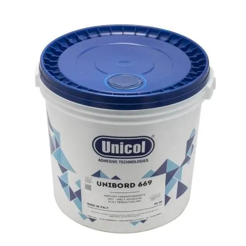چسب گرانول نوارلبه گرماذوب دما بالا یونیکول (UNICOL) مدل 669 – سطل ۲۰ کیلویی